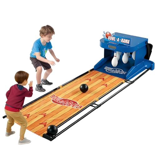 Electronic LED Bowling Game with Auto Reset Indoor Bowling Sports Console with LED Scoreboard Foldable Bowling Set Portable Home Bowling Alley for Children and Adults 2m/6.56ft