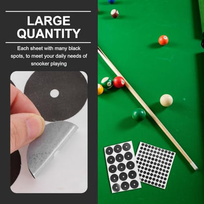 BESPORTBLE Billiard Table Marker Dots Black Snooker Spots Self-Adhesive Billiard Point Stickers for Pool Table Markers Billiards Practice Cloth Material 2 Sheets