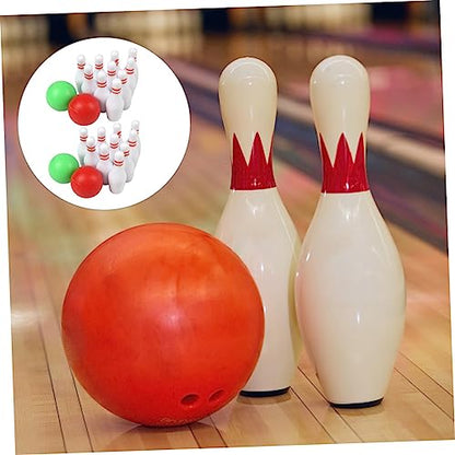 2sets Mini Bowling Model of Simulated Bowling for Mini House Decoration Creative and Realistic Accessory for Photography and Play