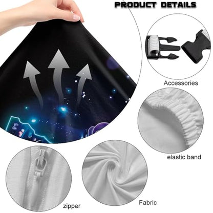 Suobstales Butterfly Rose Pattern Gaming Chair Covers with Armrest Covers, Elastic Computer Chair Slipcovers Stretchable Washable Gaming Chair Seat Cover - color: Butterfly Rose