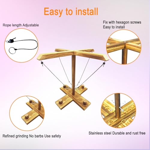 Hook and Ring Game, Large Ring Toss Game for Adults, Tabletop Games, Wooden Interactive Game for Family, Party,Bar - style: The pieces are below