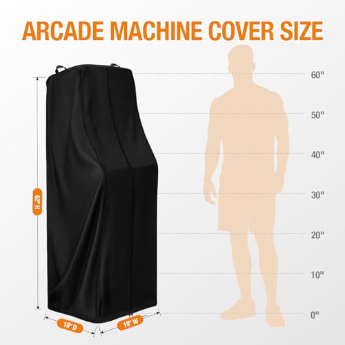 Arcade Machine Cover, Heavy-Duty Waterproof Protection for Pinball & Arcade Cabinets, Fits Most Standard Home Game Machines - size: 19"L x 19"W x 62"H