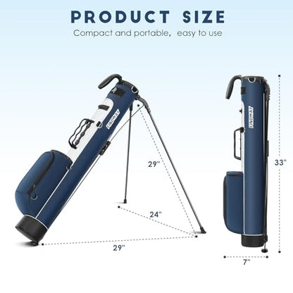 Findway Golf Stand Bag, Upgraded Par 3 Golf Bag Pitch n Putt Small Golf Bag with Ball Holder and Cooler Bag, Lightweight Golf Carry Bag for Men Women - color: Blue