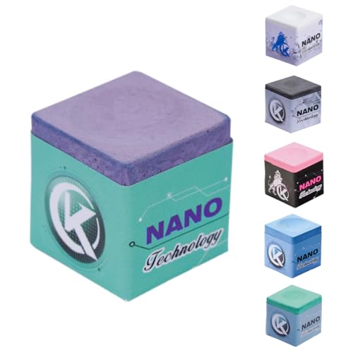 KONLLEN Magnetic Pool Chalk Holder and Nano Cue Chalk Set, Low-Dust Billiard Chalk Combo with Quick One-Hand Access for Better Grip and Control - color: Purple-Medium-1 piece