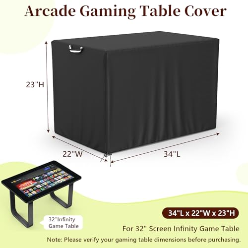 STARTWO Game Table Cover, Compatible with Arcade 1Up 32" Screen Infinity Game Table, Heavy Duty Waterproof & Dustproof Electronic Game Machine Cover