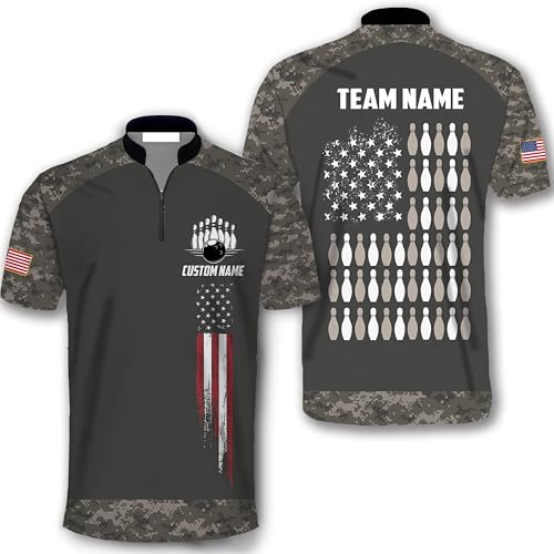 GABITA Personalized Bowling Jerseys for Men, Custom Bowling Polo Shirt, Bowling Shirts Gift for Bowler Team Player - color: A43