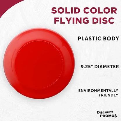 DISCOUNT PROMOS Frisbee Flying Discs in Bulk, 9.25 in. Fun Family Beach Game - color: Blank - Red, size: 10 flying discs