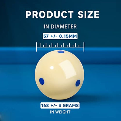 GSE Games & Sports Expert Billiard Practice Training Cue Ball, AAA-Grade PRO Cup Standard Pool Billiard Cue Ball (6 oz 2-1/4" Several Colors Available) - color: 6 Blue Dots