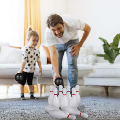 Homoyoyo Miniature Bowling Set Plastic Bowling Pins Balls, Indoor Sports for Toddlers and Children Ages 1-5, White