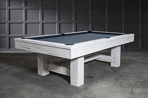 Empire USA - Dakota Slate Pool Table W/Premium Billiards Accessories (8FT, Whitewash)
