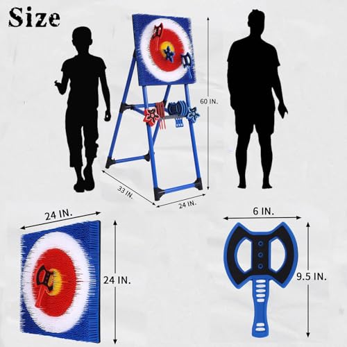 Stiatu Axe Throwing Bristle Target with 8 Throwing Axes Set,Axe Throwing Game for Backyard, Indoor &Outdoor,Yard Games,Carnival Games