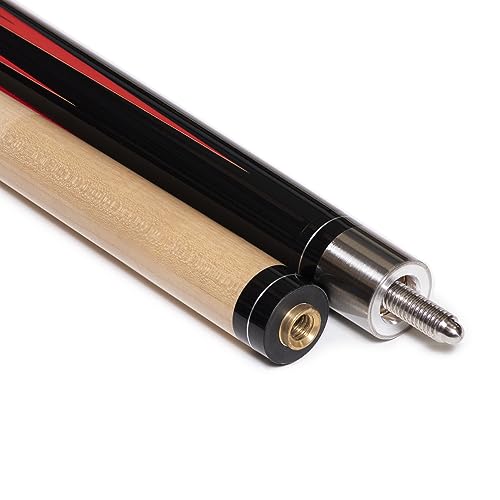 OKKO B-Series Professional Pool Billiard Cue Stick 58”, 13 mm Tip, w/Canadian Maple Shaft (18-21 oz) Hard Round Case & Accessories - style: B-1 (18 oz)