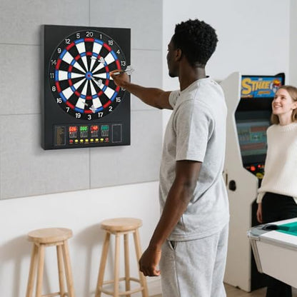 Electronic Dart Board,Dart Board Electronic Scoreboard for 16 Players, Electric Soft Tip Dartboard Set with 27 Games & 243 Variations for Unlimited Entertainment