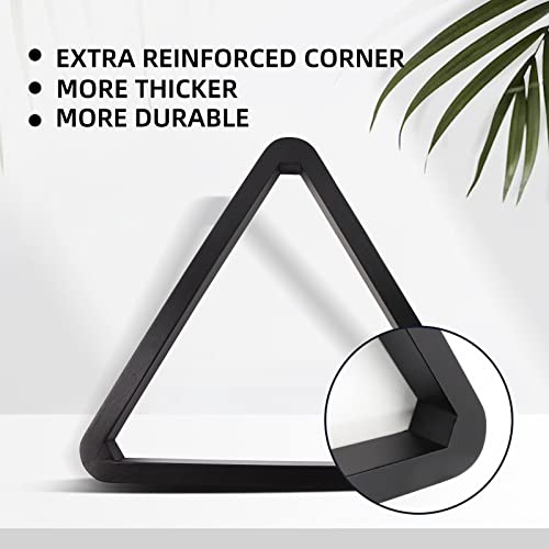 GSE Games & Sports Expert Deluxe Heavy Duty Solid Wood Billiard 8-Ball Triangle / 9-Ball Diamond Pool Ball Racks for 2-1/4" Pool Balls, Billiards Accessories - color: Black, style: 8-Ball Triangle Rack