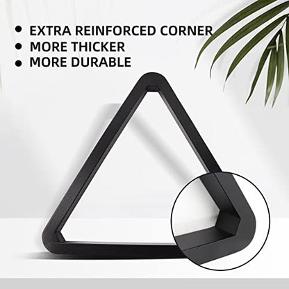 GSE Games & Sports Expert Deluxe Heavy Duty Solid Wood Billiard 8-Ball Triangle / 9-Ball Diamond Pool Ball Racks for 2-1/4" Pool Balls, Billiards Accessories - color: Black, style: 8-Ball Triangle Rack