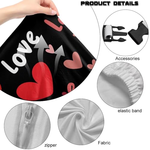 Gaming Chair Cover with Armrest Covers, Love Printed Computer Desk Chair Seat Slipcover Valentine's Day Decor Fits Most Office Racing Style Seats, Heart-Shaped Love Print - color: Heart-shaped Love Print