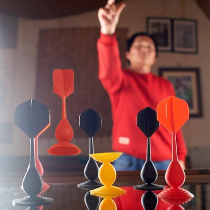 Sucker Darts Throwing Game Set, Silicone Suction Cup Toys - color: Red+black Flights