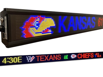 The Playbook LED Sports Ticker Sign | Live Scoreboard | for Man Caves, Offices and Businesses | Custom Selection Feed (Mobile App), 48" Length - size: 48" Length, style: Custom Selection Feed (Mobile App)