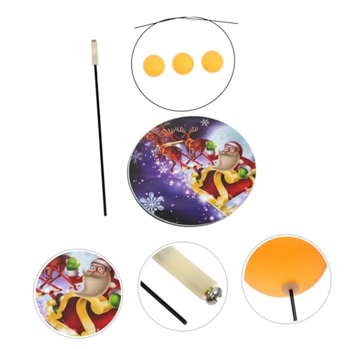 UKCOCO Table Tennis Trainer Kit with Elastic Rod and Stainless Steel Base Portable Indoor Outdoor Pong Practice Device for All Ages Sports Training Plaything with Balls for Home Use