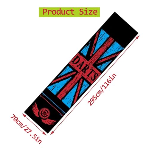 Dart Mat with Throw Line, 116x27inch Non-Slip Dart Mats Rubber Floor Protect Rugs Darts Training Carpets, Shock Absorbing, Rubber Material