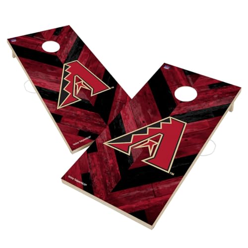 Baseball Themed Cornhole Boards, 2x4 Regulation Pro Cornhole Board Set, Officially Licensed Cornhole Boards, Perfect for Tailgates - color: Arizona, size: 4. Include Case & Lights
