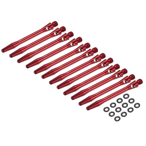 PATIKIL Aluminum Dart Shafts, 2BA Dart Stems Replacement Accessories with Rubber Rings for Steel Tip - color: Red, size: 45mm