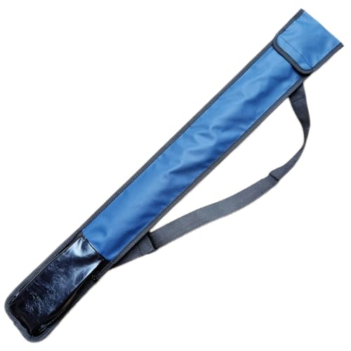 Pool Cue Case,1/2 Billiard Cue Bag,1X1 PU Billiard Stick Bag, 2-Piece Cue Pool Stick Carrying Case - color: Dark Blue and Black