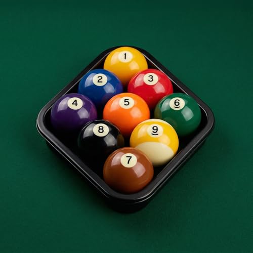 Black Billiards 9 Ball Diamond Pool Table Ball Rack, Plastic 9-Ball Pool Table Triangle Rack for Standard 2-1/4" Pool Balls, Pool Table Accessories for Home Game Room
