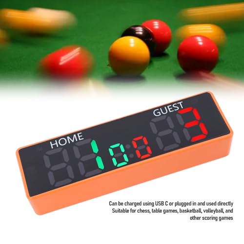 Mini Digital Scoreboard 6 Digits Battery Powered with Buzzer Portable Tabletop Scoreboard for Board Games Chess USB C Rechargeable ABS Material