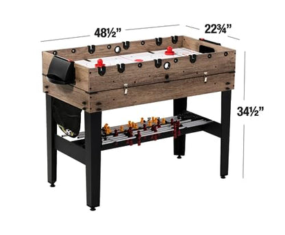 3-in-1 Combination Game Table Air Powered Hockey Foosball Billiards Pool