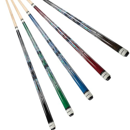 Pool Cues Set of 5/4/1, Pool Sticks for Adults 58 48 Inch 15 18 19 20 21oz Maple Wood Billiards Cue Sticks, for Professional Billiard Players Bars Home Hall Table Sport - color: 5 Sets (18 19 19 20 21oz)