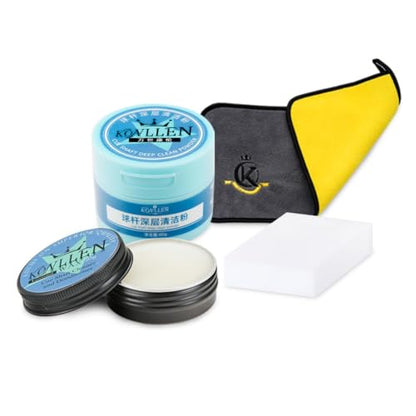 KONLLEN Billiards Billiard cue Towel - 100% Cotton Black 8-Ball Pool Cue Clean Towel Maintenance Accessories Cleaning Set Shaft Wax + Cleaning Powder + - color: Cleaning Kit