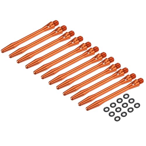 PATIKIL Aluminum Dart Shafts, 2BA Dart Stems Replacement Accessories with Rubber Rings for Steel Tip - color: Orange, size: 45mm