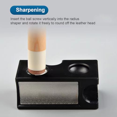 Aluminum Pool Cue Tip Shaper, Cue Tip Shaper, Cue Repair Kit, Pool Cue Tips Replacement Kit, Pool Cue Shaper Accessories for Replacement and Shaping Cue Tips Black（Eight in One）