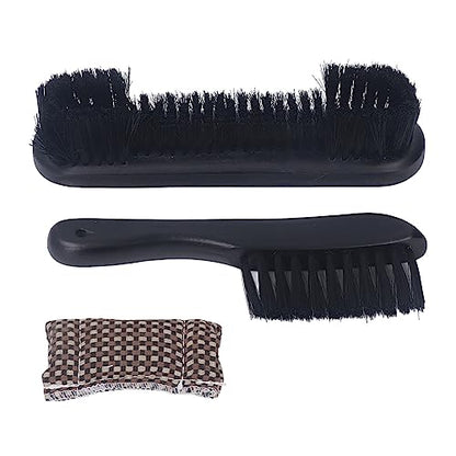 Billiards Pool Table and Rail Brush Set, Cue Cleaning Cloth, Club Wipe Dry Cloth, Pool Table Accessories Brush Kit for The Cleaning and Maintenance of Billiard Tables - color: Black