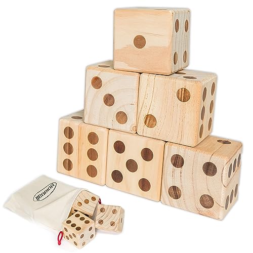 Bolaball Outdoor Fun Bundle Giant Wooden Dice Set & Ring Toss Game | Yard Games for Family, BBQ, Parties, and Picnics