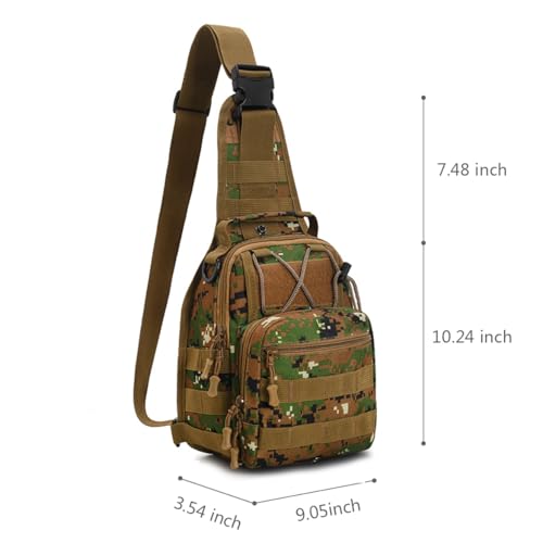 Viriber Tactical Backpack, Waterproof Military Cross-body Molle Sling Shoulder Backpack Chest Bag for Outdoor Every Day Carry Camouflage A - color: Camo a