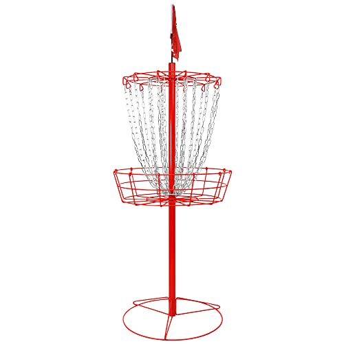 Remix Practice Basket for Disc Golf - Choose Your Color and Style - style: Double Chain - Red