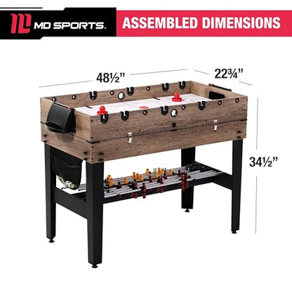 MD Sports Combination Games Multiple Styles Arcade Collection, Billiards, Ping Pong, Hockey, Basketball and Foosball Combination Kit Comes with All The Basics - style: 48 In. Combo (3-in-1)