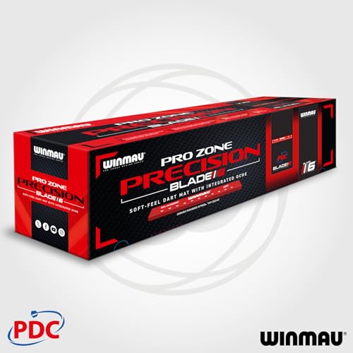 WINMAU Dart Mat with Throw Line for Soft Tip and Steel Tip - Available in Outshot and Clearzone Style - style: Blade 6 Pro Zone