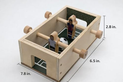 Mini Foosball Table Soccer Game for Kids & Adults | Build-Your-Own, 2-Player, Tabletop Game, Portable Desktop