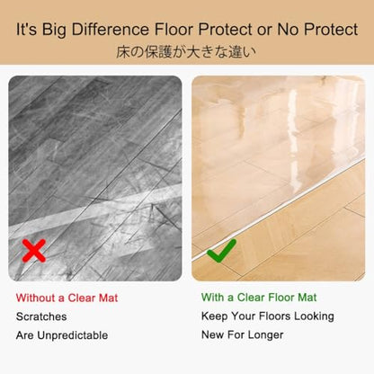 Highly Transparent Clear Mat for Hard Floor/Carpet 1.5mm/0.06'' Waterproof Table Mat Thick and Sturdy for Desk Chair on Office Heavy Duty Floor Protector for Gaming Kitchen Living Room(16x''32'') - size: 16x''32''