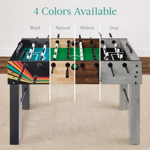 Best Choice Products Full Size 54 Inch Regulation Foosball Table for Home, Game Room - Includes 2 Balls, 2 Cup Holders - color: Walnut