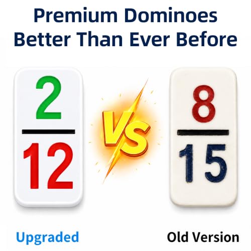 Mexican Train Dominoes Set Double 12 Number Domino Tiles, 91 Colorful Number Dominos Tiles with 8 Wooden Racks, Hub & Trains, Portable Domino Game Set for Adults Kids Families - style: Double 12 Number + 8 Racks