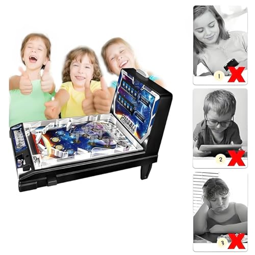 Tabletop Pinball Machine Retro, Classic Pinball Toy with Lights Sounds, Electronic Pinball Ball Shooting Game, Arcade Puzzle Games for Kids, Gift for Birthday Christmas Party