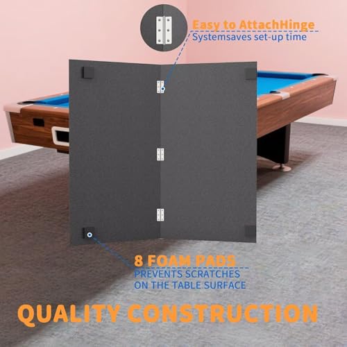 8X4 FT Ping Pong Table Top, Foldable Table Tennis Table for Billiard and Pool Tables, Indoor Table Tennis Conversion Top with Net & Premium Foam Padding - Perfect for Family Game Rooms - color: Black