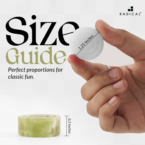 Radicaln Marble Checker Figures 1.25'' Inches White and Green Onyx Handmade Classic Checkers Pieces for Board Game, Draughts Board Game for Adults - color: White and Green Onyx