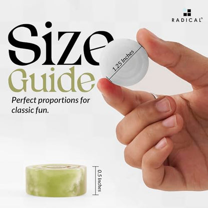Radicaln Marble Checker Figures 1.25'' Inches White and Green Onyx Handmade Classic Checkers Pieces for Board Game, Draughts Board Game for Adults - color: White and Green Onyx