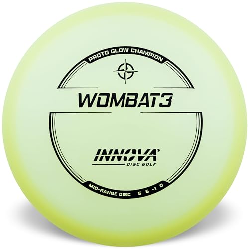 Innova Proto Glow Champion Wombat3 – Glow in The Dark Disc Golf Mid-Range Disc - size: 170-174g