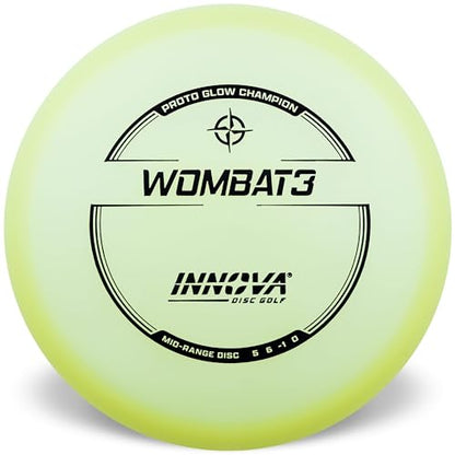 Innova Proto Glow Champion Wombat3 – Glow in The Dark Disc Golf Mid-Range Disc - size: 178-180g